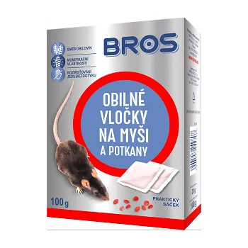 Hubení hlodavce BROS obilné vločky 5x20g myši a potkani