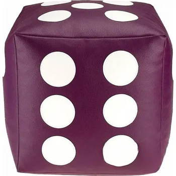 Taburet Dětský taburet KOSTKA 35 cm - fialová + bílá