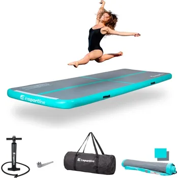 Žíněnka inSPORTline Airtrack Airstunt 400x100x10 cm šedá s ruční pumpou
