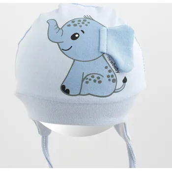 Bavlněná kojenecká čepička New Baby Happy Elephant blue Modrá 80/86