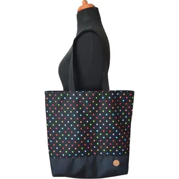 Šatoli.cz Dámská nákupní taška Puntíky na černé