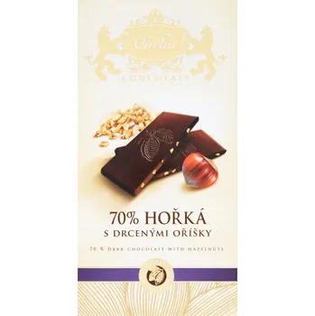 Čokoláda Hořká 70% čokoláda 80g s lískov oříšky