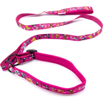 Vodítko pro psa Pískací Potvůrky Agility vodítko – motiv pejsci, různé barvy Velikost: Medium, Barva: růžová (pejsci)