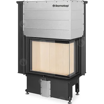 Krbová vložka Romotop IMPRESSION R/L 2G L 71.60.34.21 - rohová krbová vložka s výsuvnými dvířky a děleným sklem Varianta: Natur spalovací komora Pravá varianta R