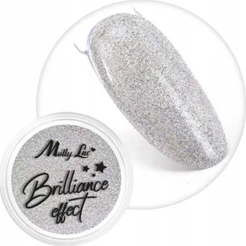 Přípravek na nehty Prášek/Pyl Ozdoby Na Nechty MOLLYLAC 1g Efekt Brilliance Stříbrný Silver Č.03