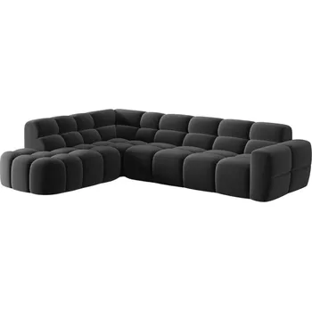 Pohovka Micadoni Sametová rohová pohovka Lisa 293 cm, levá