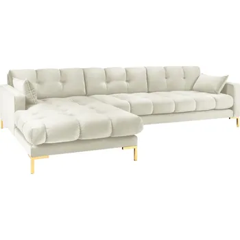 Pohovka Micadoni Sametová rohová pohovka Mamaia 293 cm, levá