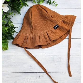 Čepice Kulišárny Klobouk ŘASENÝ mušelín BRONZ Obvod hlavičky: 44/45