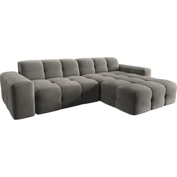 Pohovka Micadoni Sametová rohová pohovka Kendal 256 cm, pravá