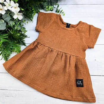 Dívčí šaty Kulišárny Dívčí letní princess šaty mušelín BRONZ VELIKOST: 68
