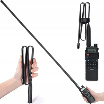Vysílačka Skládací taktická anténa VHF / UHF pro Baofeng CS UV82 5R 888S Kenwood 48cm
