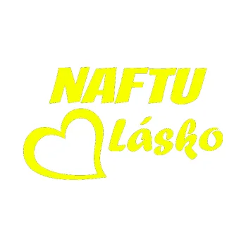 Polep vozidla SAMOLEPKA Naftu Lásko (70 - Fluorescentní žlutá) NA AUTO, NÁLEPKA, FÓLIE, POLEP, TUNING, VLASTNÍ TEXT, TISK, AUTOSAMOLEPKY.cz, POLEPY, OBRÁZEK, LOGO, SAMOLEPKY