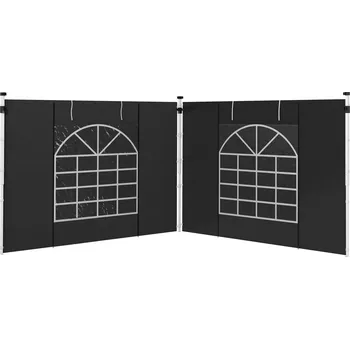 Zahradní altán Sada 2 bočních panelů pro altán 3 x 3 a 3 x 6 m | černé