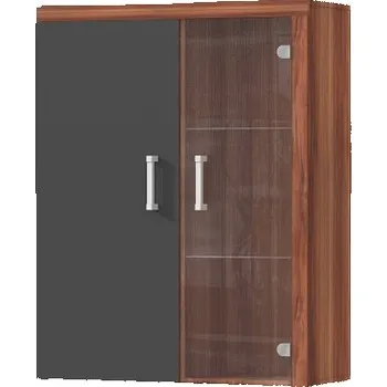 Předsíňová stěna Jurek Meble Prosklená závěsná skříňka Samba Zvolte barevné provedení: Švestka - grafit