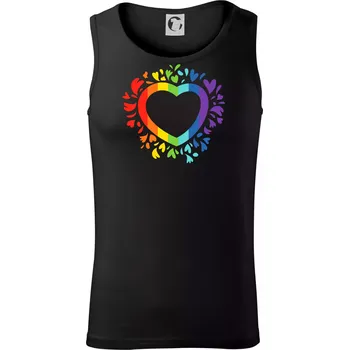 Srdce pride květiny - Tílko pánské Core - 2XL ( Černá )