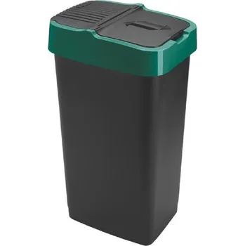 Odpadkový koš Koš na odpadky HEIDRUN 18l plastový 29x23x43 cm zeleno-černý