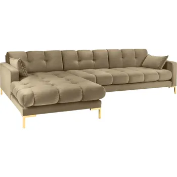 Pohovka Micadoni Sametová rohová pohovka Mamaia 293 cm, levá