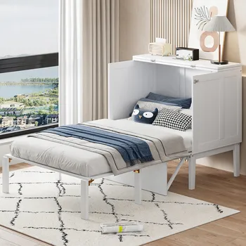 Postel Jednolůžková dřevěná postel Arhatreya 90x200 cm bílá