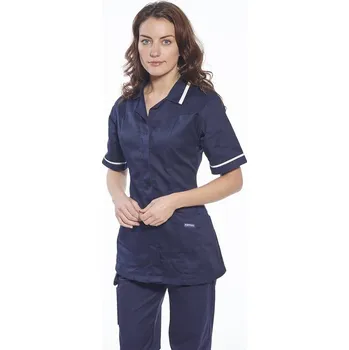 Dámská halenka Halena dámská 3/4 na zip s krátkým rukávem LW20 Tunika Modern PORTWEST 4XL-NAVY