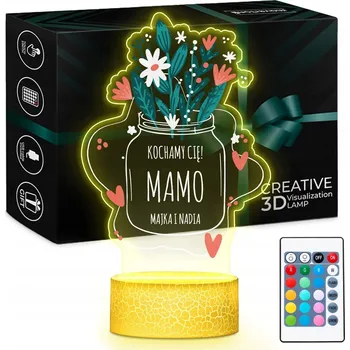 Lampička Noční Lampa LED 3D Stolní Dárek k narozeninám Svátek Matek pro maminku