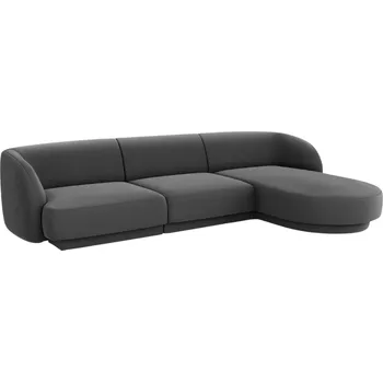 Pohovka Micadoni Sametová rohová pohovka Miley 255 cm, pravá