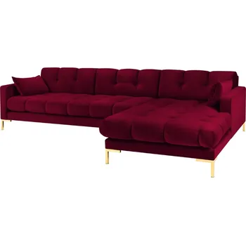 Pohovka Micadoni Sametová rohová pohovka Mamaia 293 cm, pravá