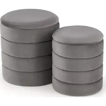 Taburet Taburety PACHO set 2 kusů - šedé - SLEVA 3% s kodem radost25