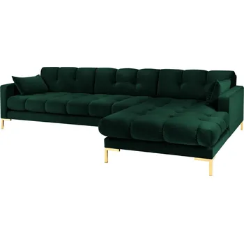 Pohovka Micadoni Sametová rohová pohovka Mamaia 293 cm, pravá