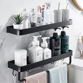 Obraz 2x ZÁVĚSNÁ KOUPELNOVÁ POLICE bez vrtání 50 cm