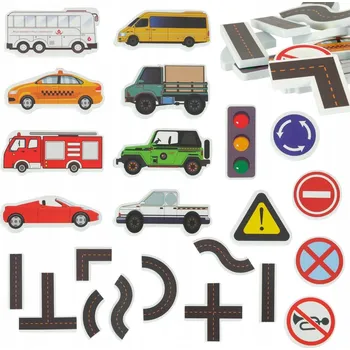 Hračka pro nejmenší Dětská Hračka do koupele , voda, pěnové samolepky , auta