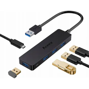 USB hub ROZBOČOVAČ / HUB S ADAPTÉREM 4X USB 3.0 ACEELE