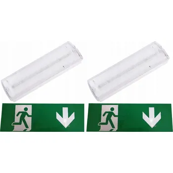 Nouzové osvětlení 2x LED nouzové svítidlo EXIT pro osvětlení únikové cesty (směr dolů)