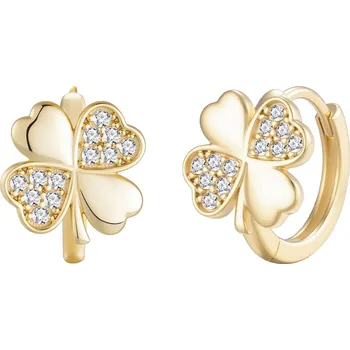 Náušnice Olivie Stříbrné kroužky ČTYŘLÍSTEK GOLD 9714 Ag 925; ≤2,9 g.