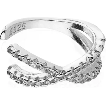 Náušnice franco bene Ear cuff náušnice s drobnými zirkony - stříbrná | 576