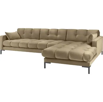 Pohovka Micadoni Sametová rohová pohovka Mamaia 293 cm, pravá