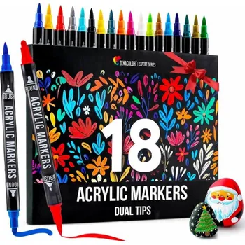 SADA 18 AKRYLOVÝCH FIXY KUSŮ 36 BAREV, VODĚODOLNÉ FIXY