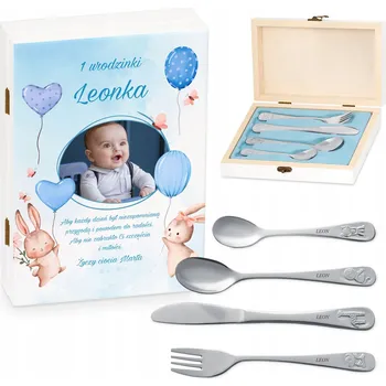 Příbor DÁREK K NAROZENINÁM – SADA PŘÍBORŮ PRO DĚTI 1 ks
