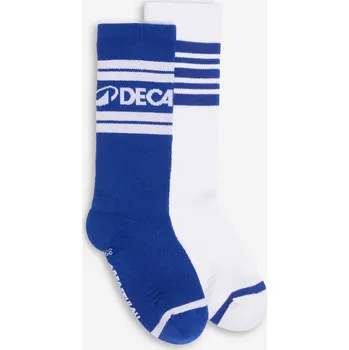 Pánské ponožky DECATHLON Ponožky středně vysoké 2 páry 39/42 BÍLÁ|MODRÁ