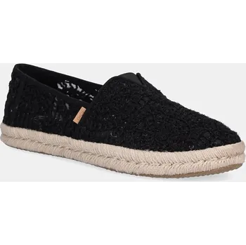 Dámské polobotky Espadrilky Toms CROCHET LACE černá barva, 10021938 99X, EUR 37