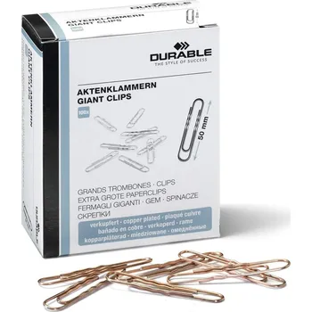 Kancelářská sponka DURABLE 1212, kancelářské sponky oblé měděné 50 mm, 100 ks