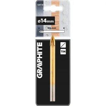Vrták Univerzální Vrták TiN do dřeva betonu a kovu 14 mm, GRAPHITE 54T410