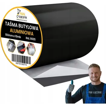 Lepicí páska Butylkaučuková těsnicí páska hliníková 150mm 10m černá RAL9005 střešní