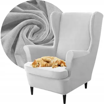 Napínací potah Potah na křeslo Domidekor šedý