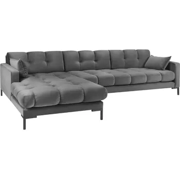 Pohovka Micadoni Sametová rohová pohovka Mamaia 293 cm, levá