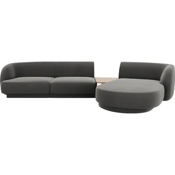 Pohovka Micadoni Sametová rohová pohovka Miley 303 cm, pravá