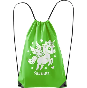 Městský batoh Vak Jednorožec se jménem - polyester Barva: Zelenožlutá