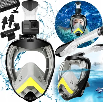 Potápěčská maska Celotvárová potápěčská Potápěčské Brýle s šnorchlem Renew Force – CELO OBLIČEJOVÁ POTÁPĚČSKÉ BRÝLE POD VODU, SYSTÉM DRY TOP, SADA SE ŠPUNTY DO UŠÍ, vícebarevná