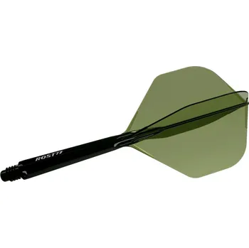 Šipka Cuesoul ROST 77 průhledné zelené, No2 letky a dlouhé násadky