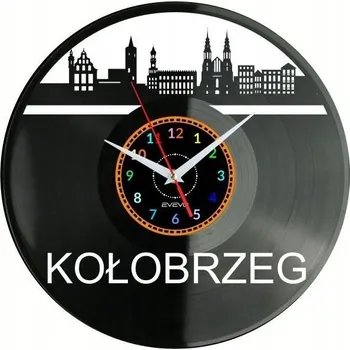 Hodiny Kolobřeh Město Polsko Nástěnné Hodiny Vinylová Deska Moderní Dekorativní