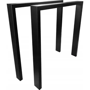 Jídelní stůl Kovové nohy U pro stůl Loft Industrial černé 60x72 cm Profil 6x4 cm 2 ks